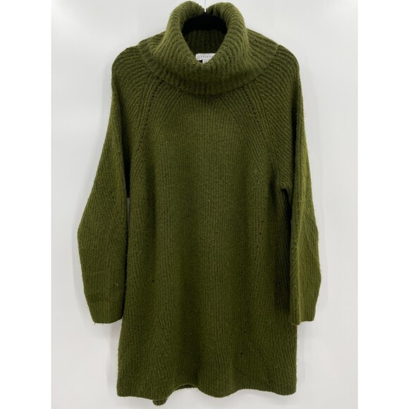 TOPSHOP Green Cowl Neck Turtleneck Pullover Sweater Size 6 - Picture 2 of 7